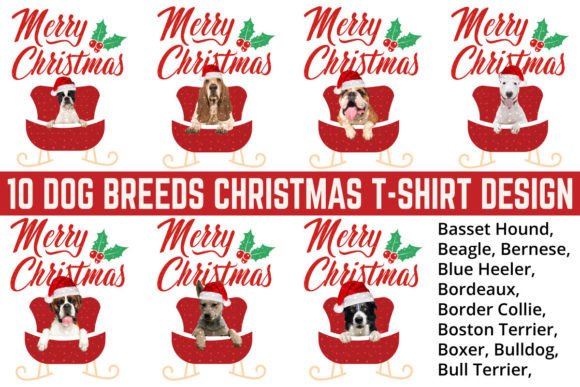 10 Dog Breeds Christmas T-shirt Design Review