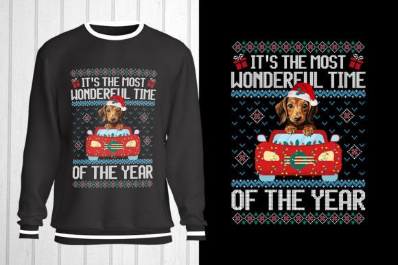Dachshund Christmas Ugly Sweater Graphics & T-Shirt Review
