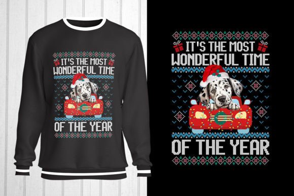 Dalmatian Dog Christmas Ugly Sweater Graphics for T-Shirt Designs