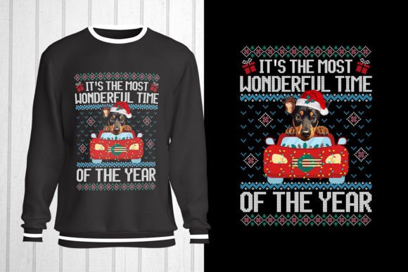 Doberman Dog Christmas Graphics for T-Shirt Designs