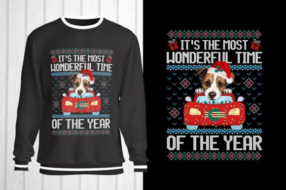Jack Russell Dog Christmas Ugly Sweater: T-Shirt Designs & Graphics