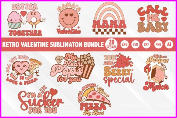 Retro Valentine Bundle: Graphics & T-Shirt Designs