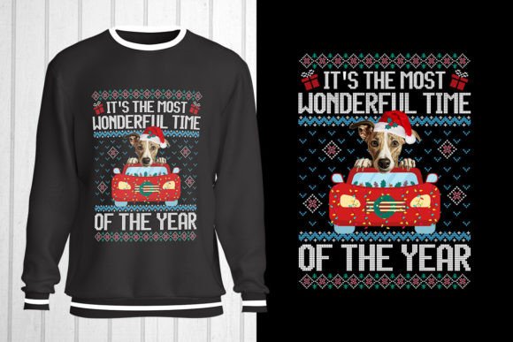 Whippet Dog Christmas Graphics for T-Shirt Designs